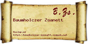 Baumholczer Zsanett névjegykártya